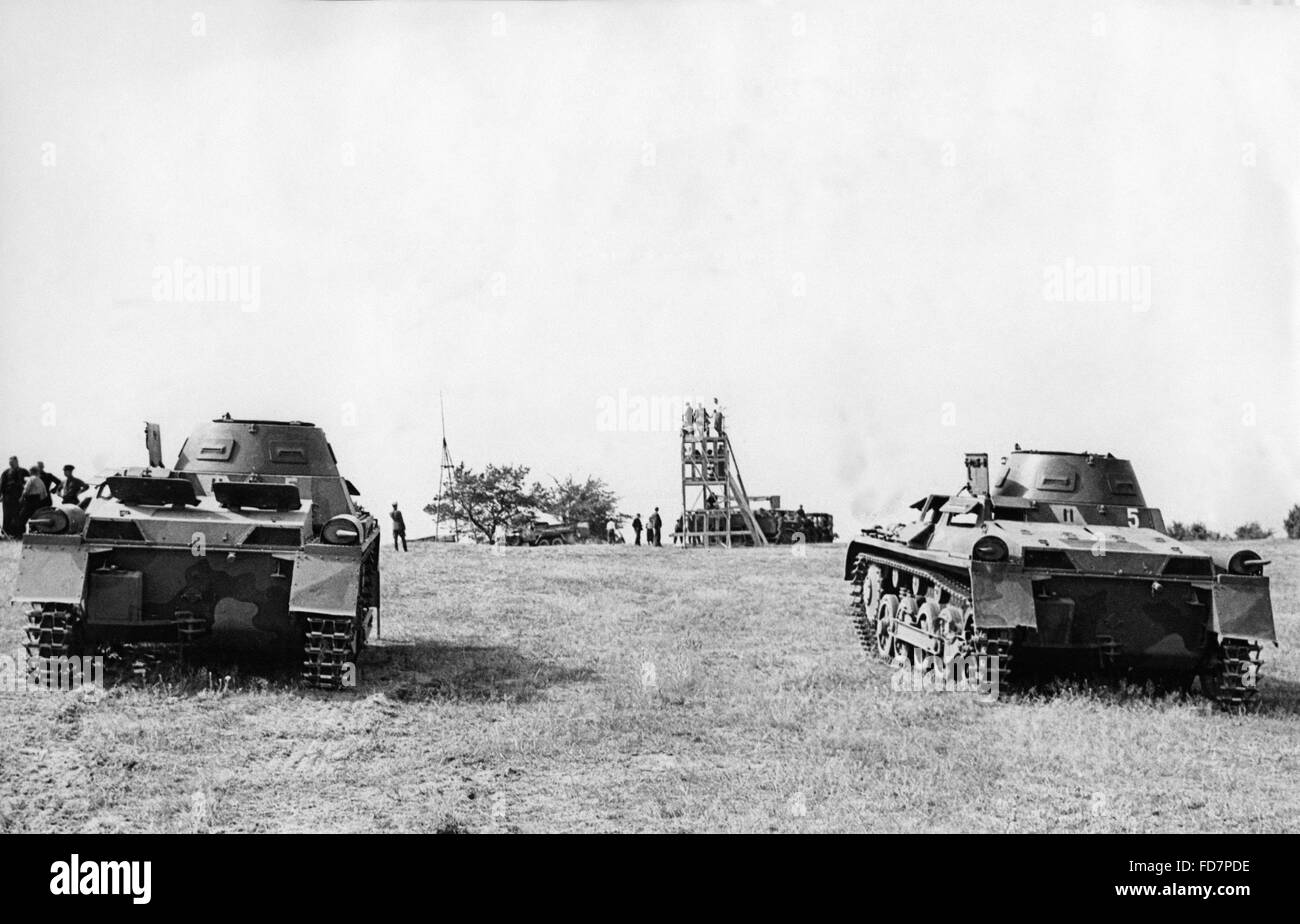 Panzer I bei den Dreharbeiten von Filmen in Wuensdorf, 1936 Stockfoto