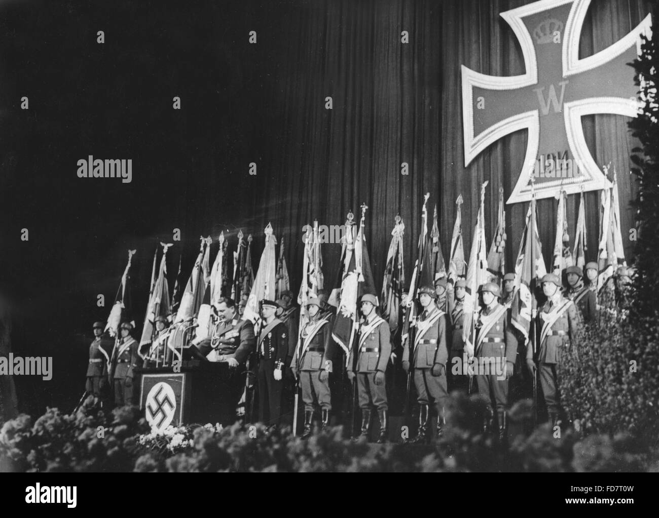 Hermann Goering Rede am Heldengedenktag (Tag des Gedenkens der Helden) in Berlin, 1938 Stockfoto