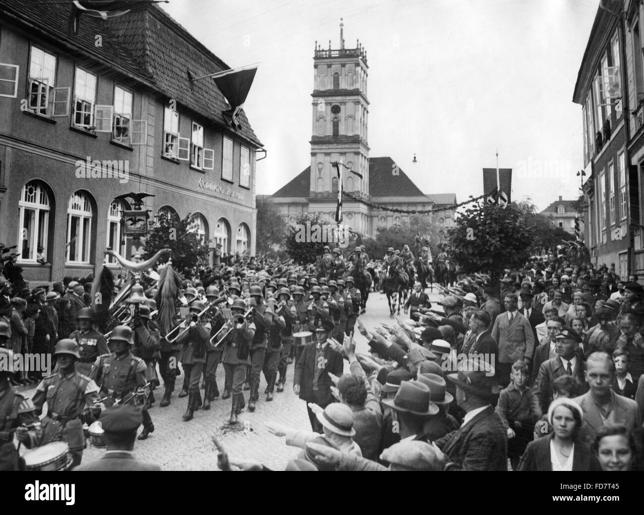 Eintrag von der Infanterie Regiment Doberitz in Neustrelitz, 1935 Stockfoto