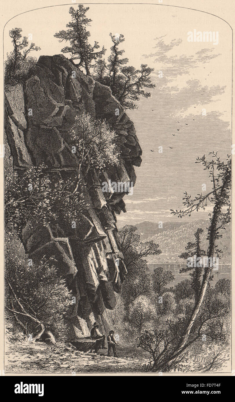 MASSACHUSETTS: Titan Pier, Mount Holyoke, antique print 1874 Stockfoto