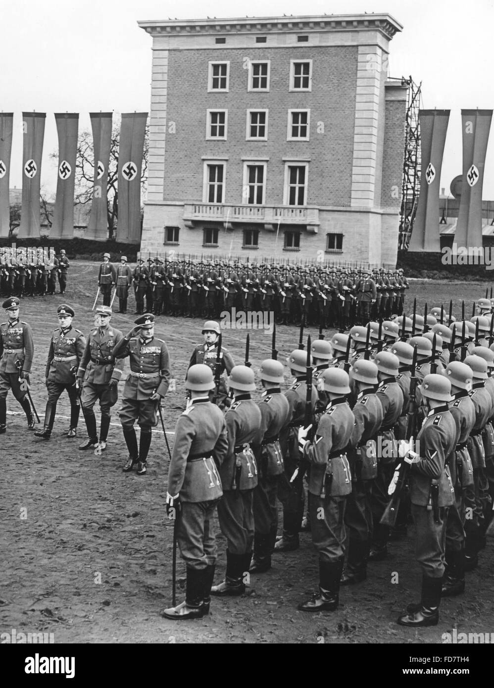 Die Grundsteinlegung der neuen Kaserne der Garde-Regiment, 1939 Stockfoto