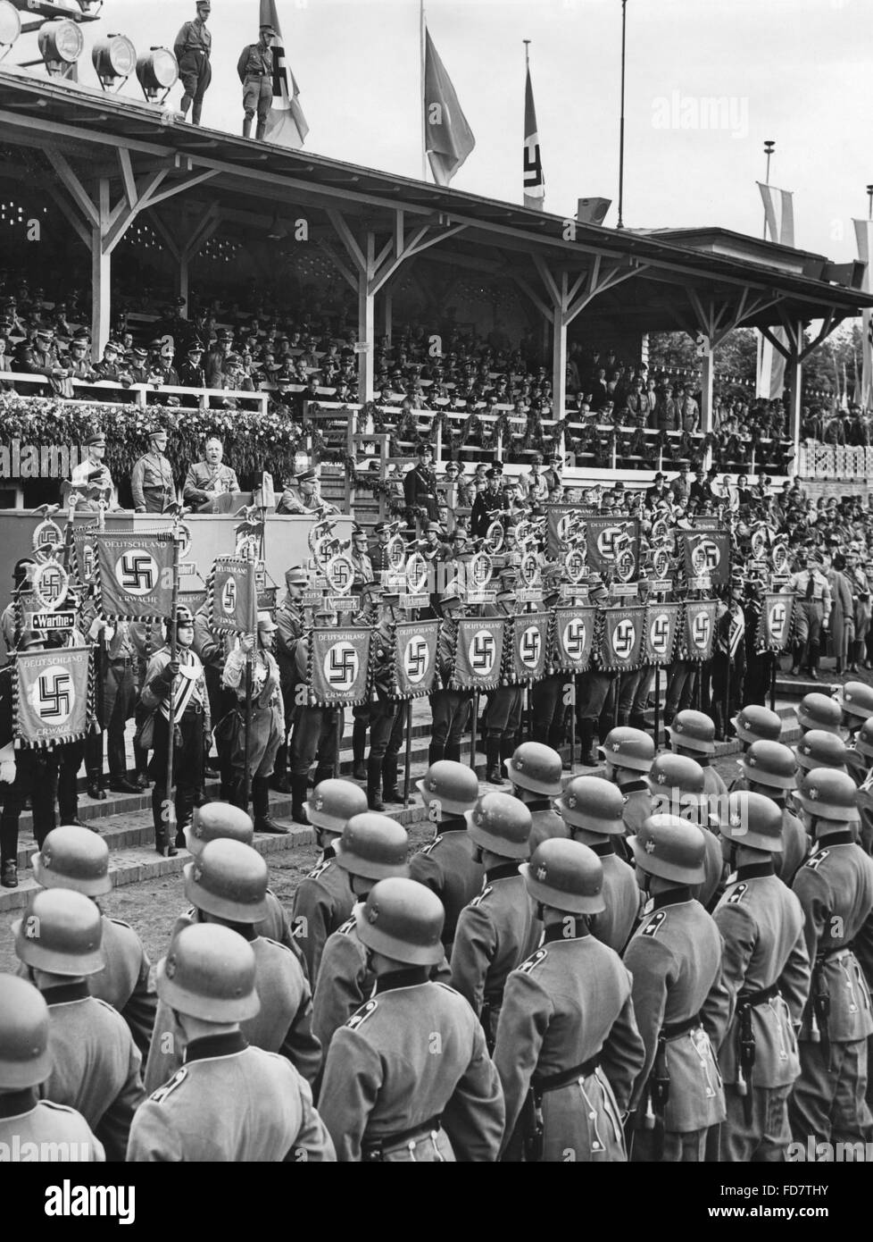 Robert Ley spricht über die NSDAP Gautag des Gau Brandenburg in Potsdam, 1939 Stockfoto