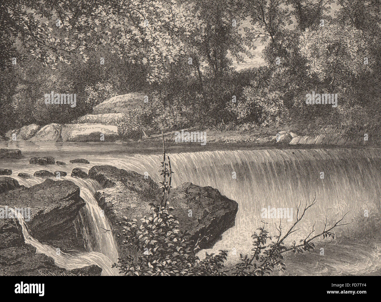 MARYLAND: Hampden Wasserfällen, antiken Drucken 1874 Stockfoto