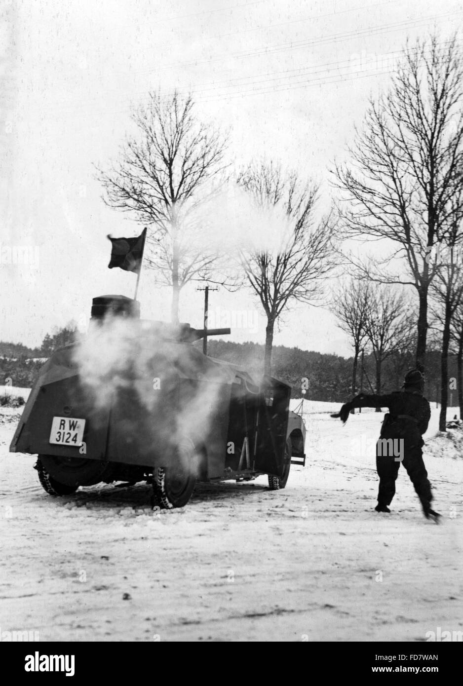 Dummy-Tank an eine Reichswehr Winter Übung Stockfoto