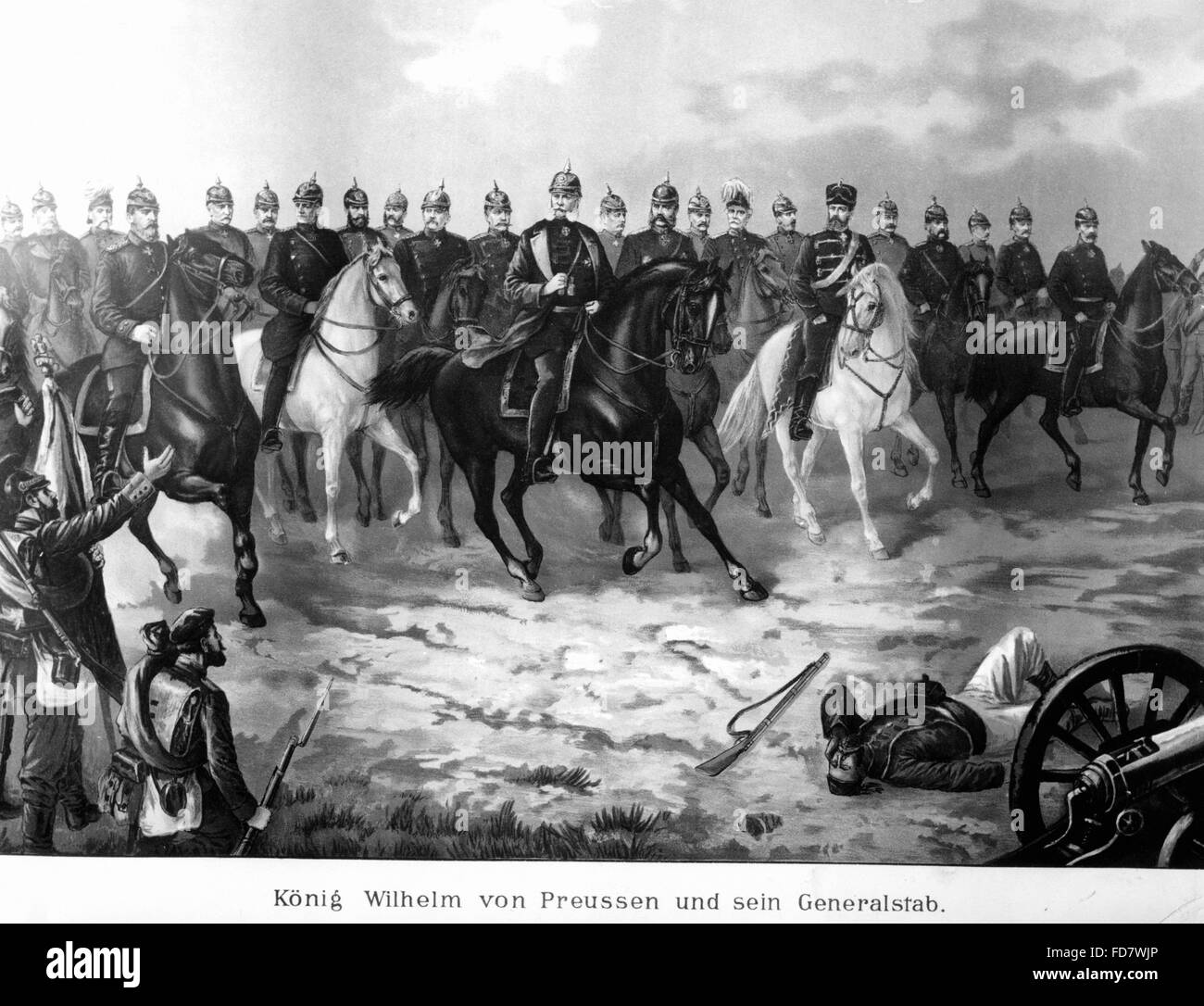 König William I und seinem Generalstab, 1870 / 71 Stockfoto