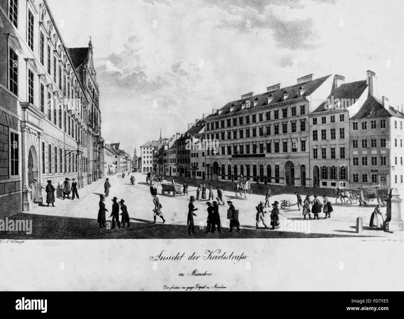 Karlstraße (heutige Neuhauserstrasse) in München Stockfoto