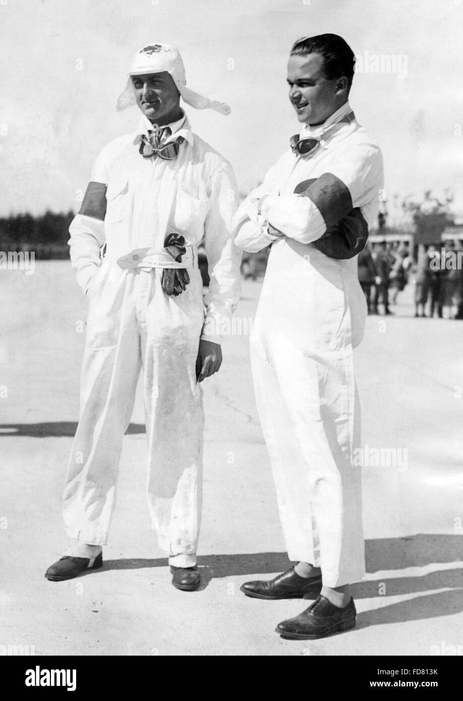 Rudolf Caracciola und Louis Chiron, 1929 Stockfoto