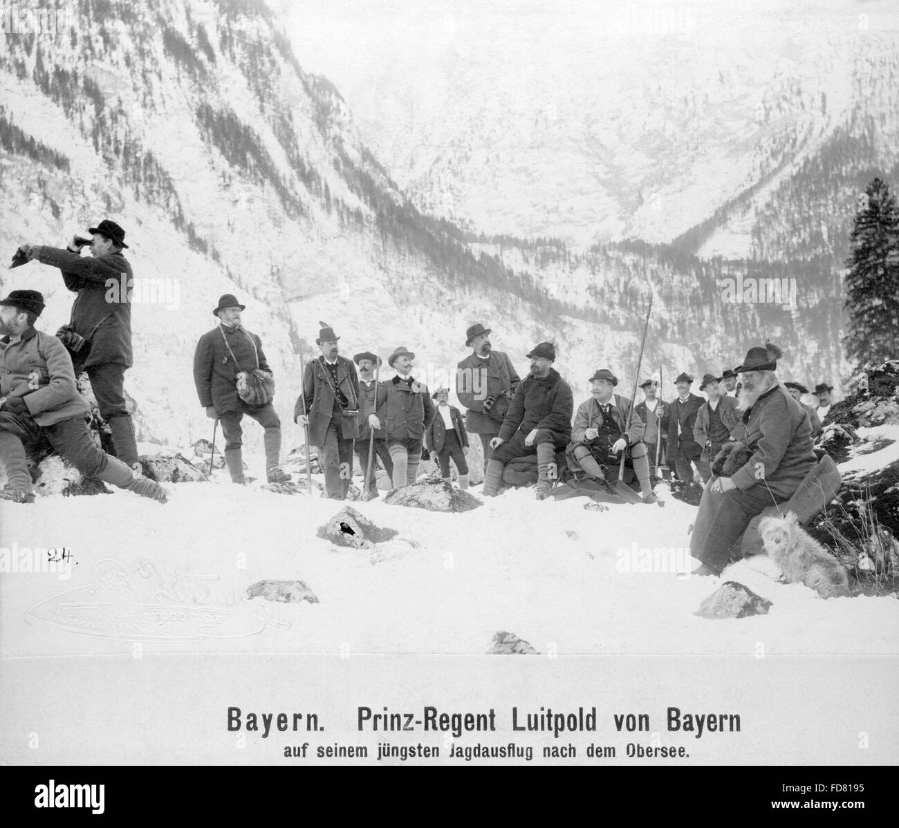 Prinzregent Luitpold von Bayern auf der Jagd, um 1900 Stockfoto