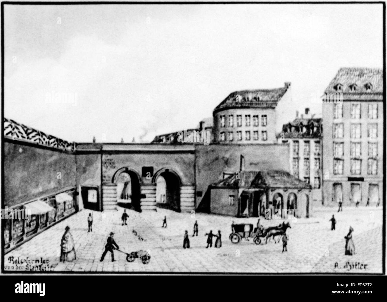 Zeichnung von Adolf Hitler, 1920er Jahre Stockfoto