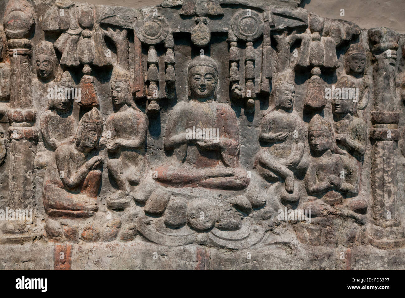 Sammeln von Buddhas und Bodhisattvas, ca. 550, nördlichen Qi Dynastie Stockfoto