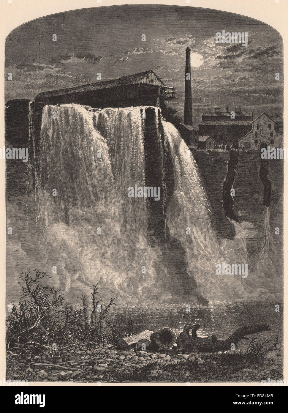 ROCHESTER, NY: West Side, Upper Falls die Genesee. Staat New York, 1874 Stockfoto