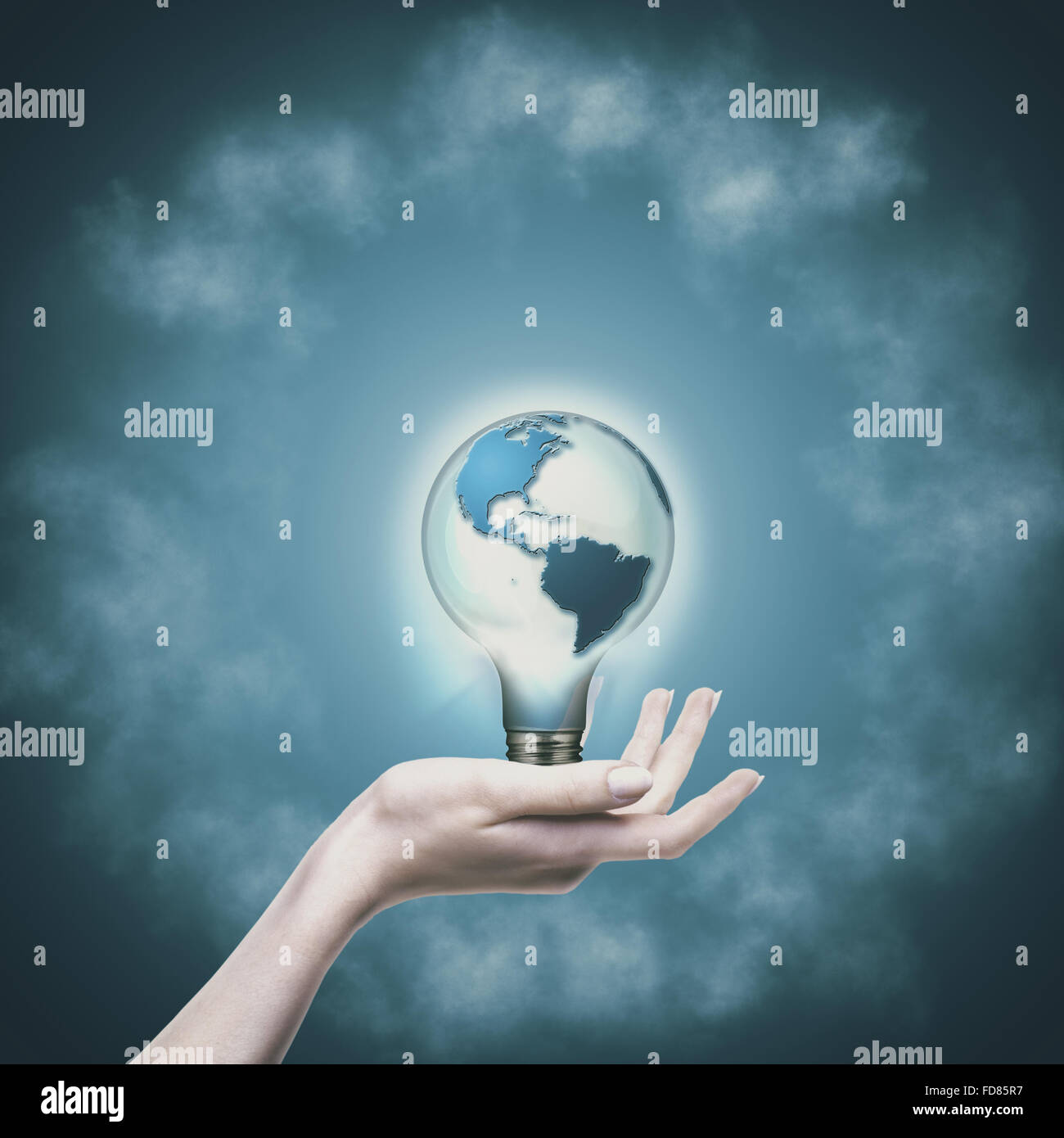 Eco-Konzept. Erneuerbare Energien und nachhaltige Entwicklung-design Stockfoto