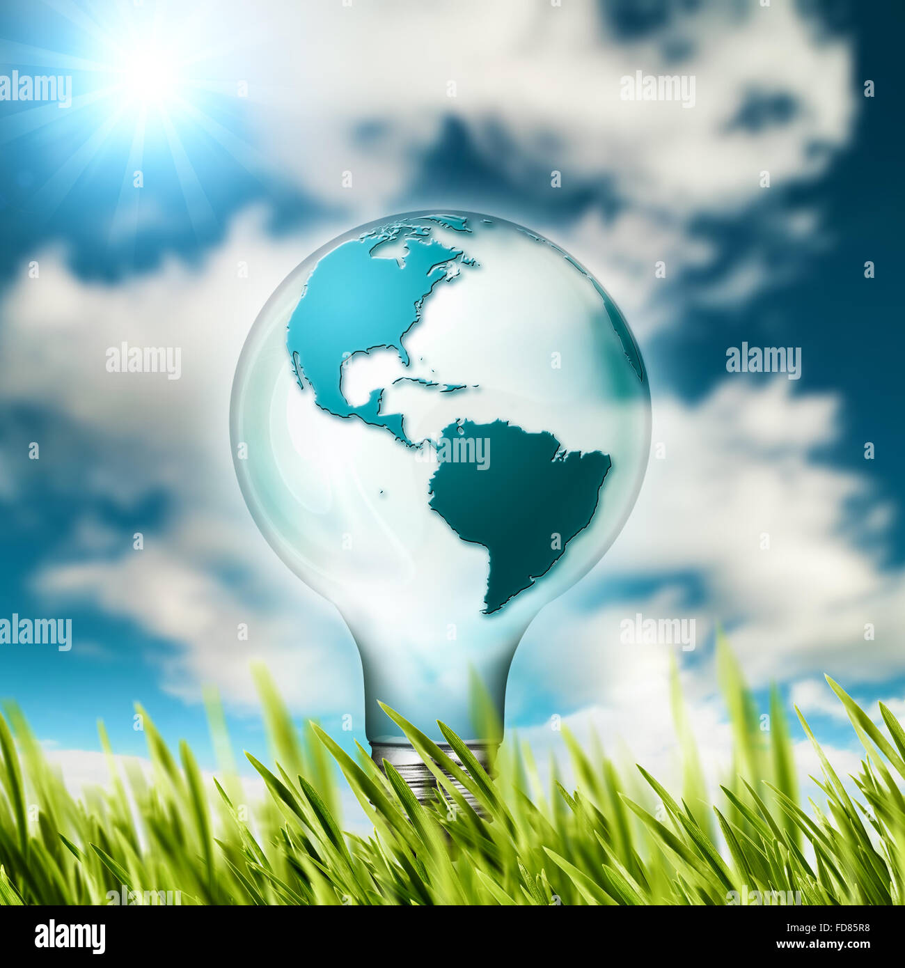 Eco-Konzept. Erneuerbare Energien und nachhaltige Entwicklung-design Stockfoto