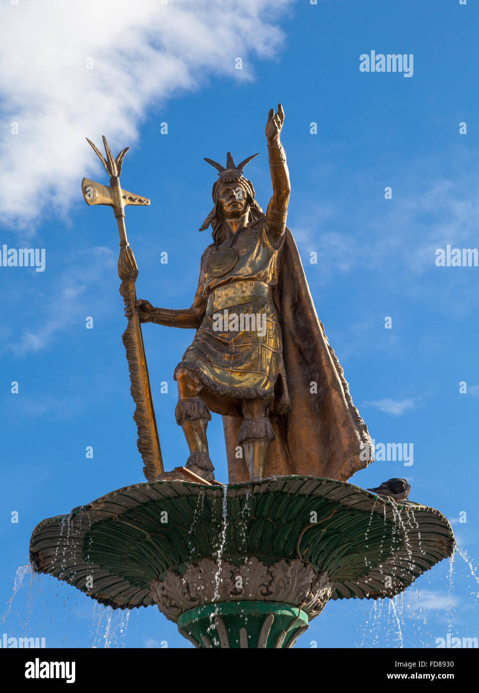 Pachacuti Statue, Cuzco, Peru Stockfoto