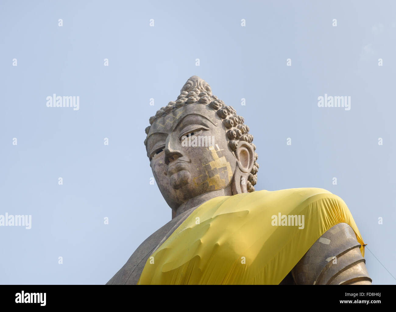 Große Buddha-Statue im Wat Lahan Rai, Rayong, Thailand. Stockfoto