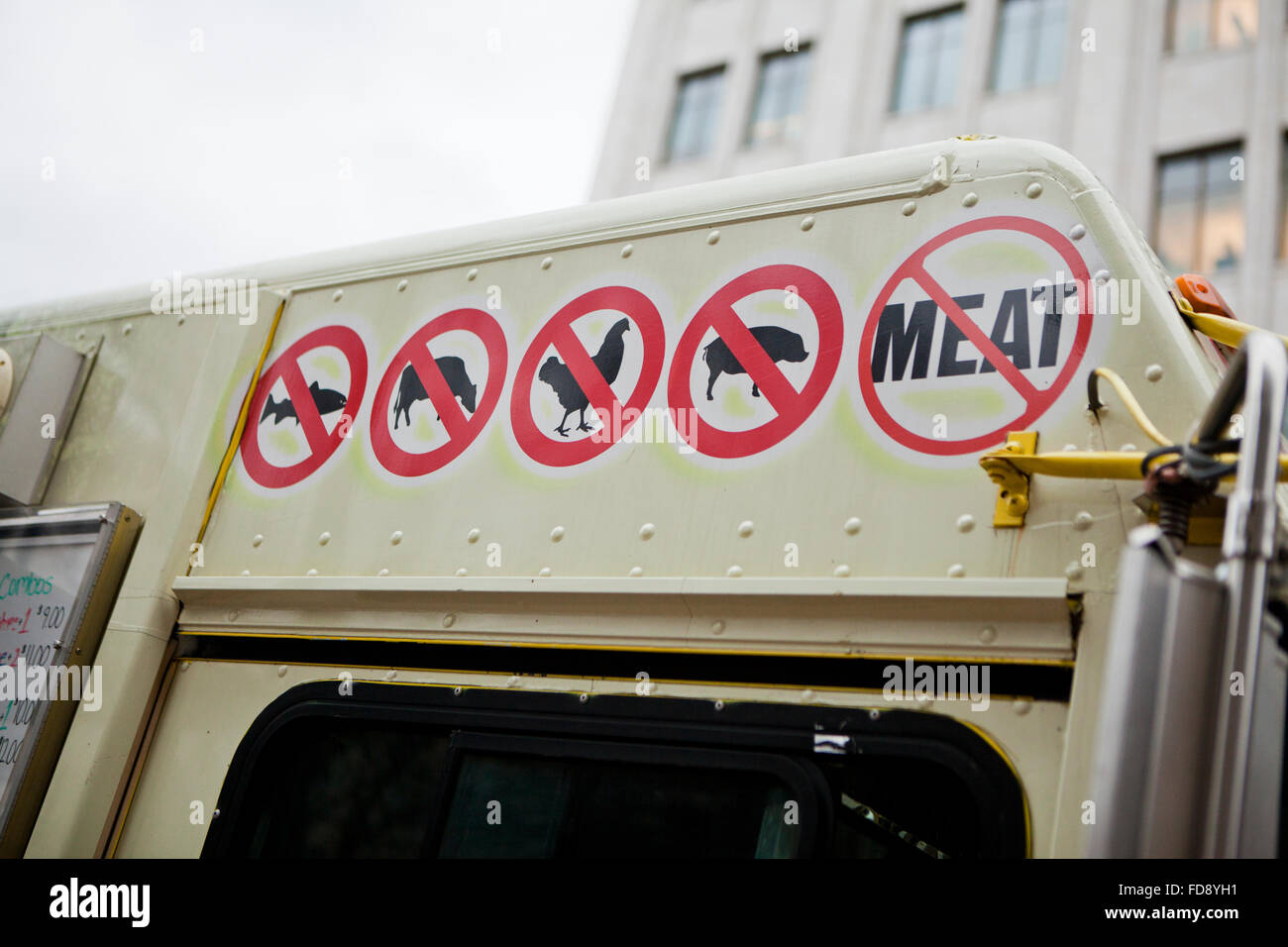 Keine Anzeichen von Fleisch auf vegane Lebensmittel LKW - Washington, DC USA Stockfoto