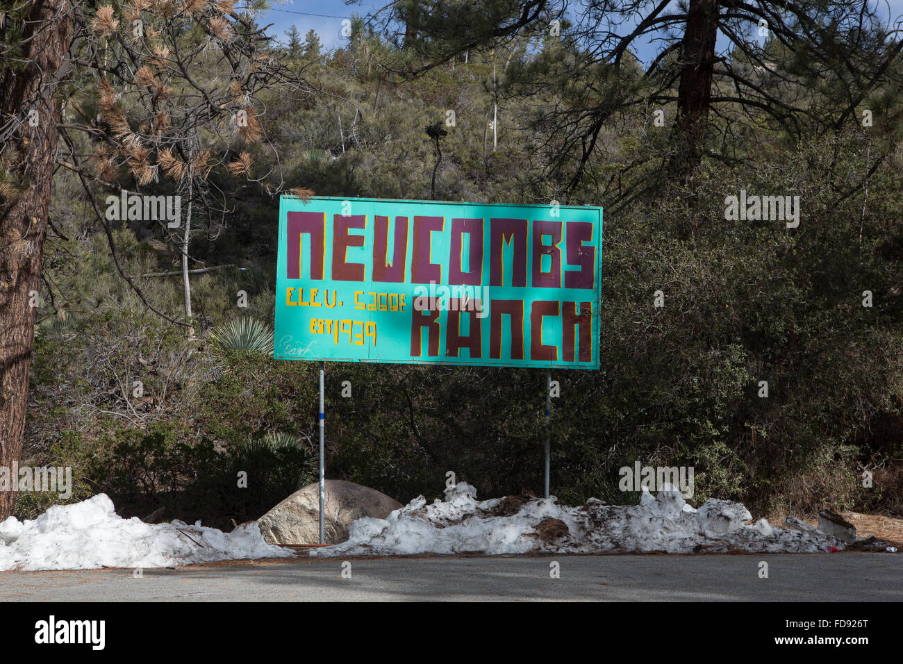 Newcomb Ranch ist ein Roadhouse auf Angeles National Forest ist ein beliebter Zwischenstopp für Motorradfahrer auf der Autobahn Angeles Kamm Stockfoto
