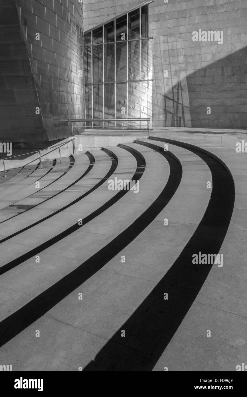Detail der wenige Schritte vor dem Guggenheim-Museum Bilbao Spanien Stockfoto