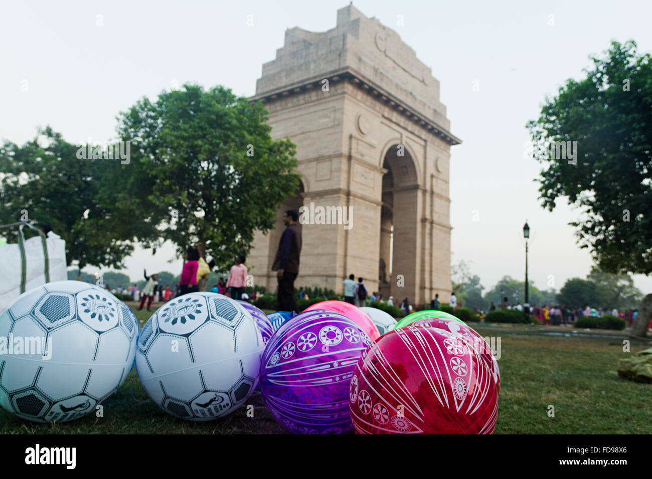 India Gate Park Gruppen Massen Stockfoto