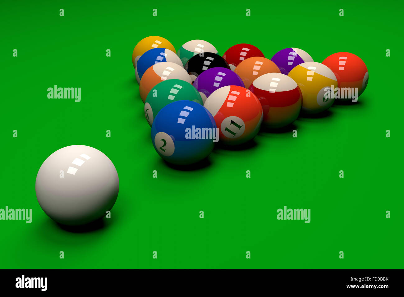 BillardSpielfeld mit Kugeln 3D Illustration Stockfotografie Alamy