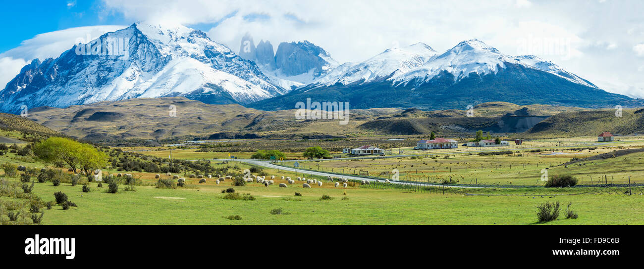 Die drei Türme, Torres del Paine Nationalpark, Patagonien, Chile Stockfoto