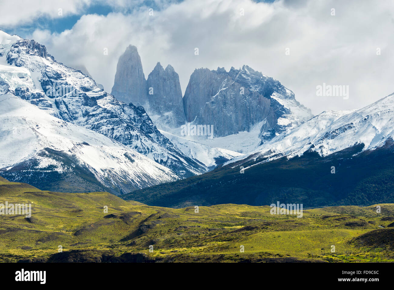 Die drei Türme, Torres del Paine Nationalpark, Patagonien, Chile Stockfoto
