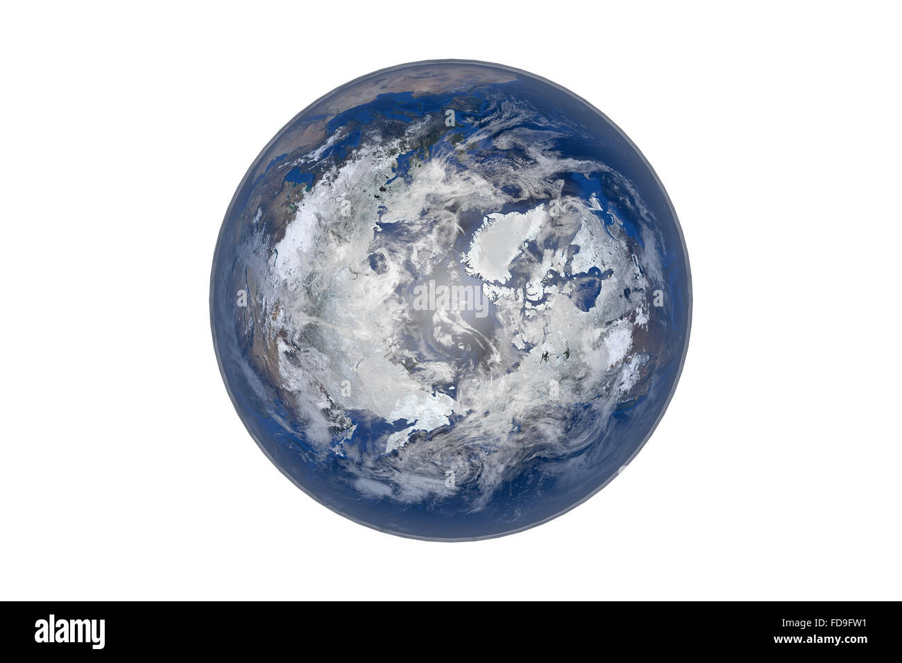 Planetenerde mit Wolken und Atmosphäre. Arktis, Nordpol. Elemente dieses Bildes, eingerichtet von der NASA Stockfoto