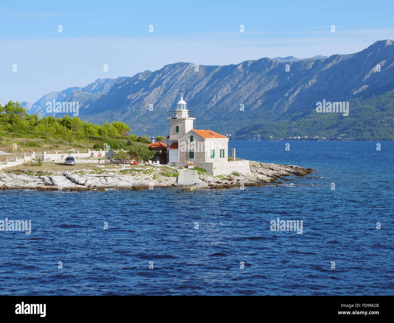 Sucuraj, Kroatien, Leuchtturm Sucuraj auf der Insel Hvar Stockfoto