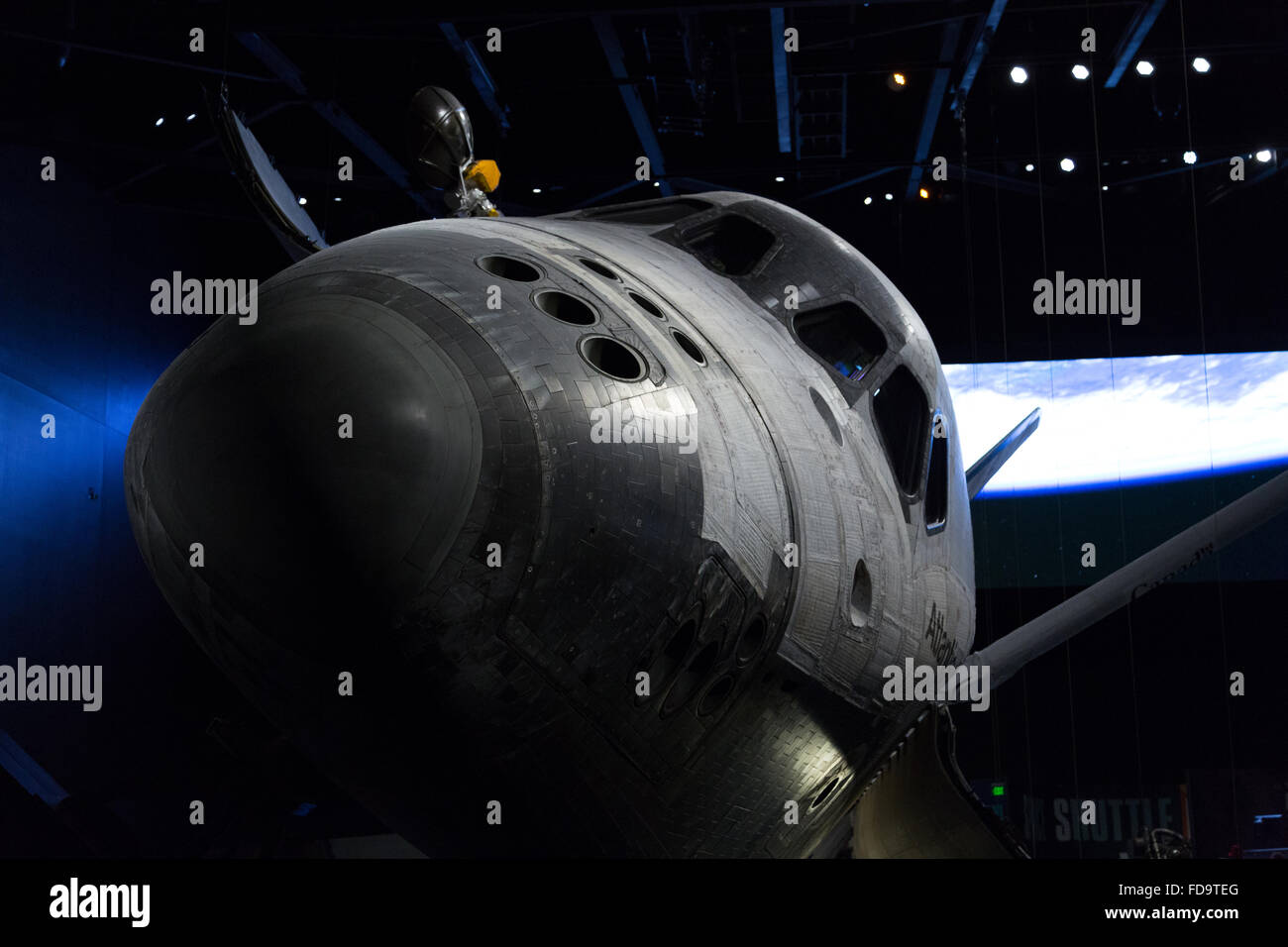 Ein Foto des Space Shuttle Atlantis am Kennedy Space Center (KSC) Visitor Complex in Cape Canaveral in Florida, USA. Stockfoto