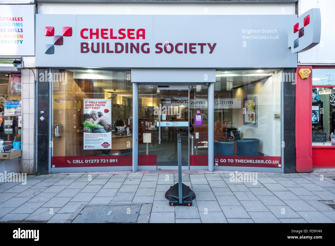 Ein Zweig von Chelsea Bausparkasse in Brighton. Stockfoto