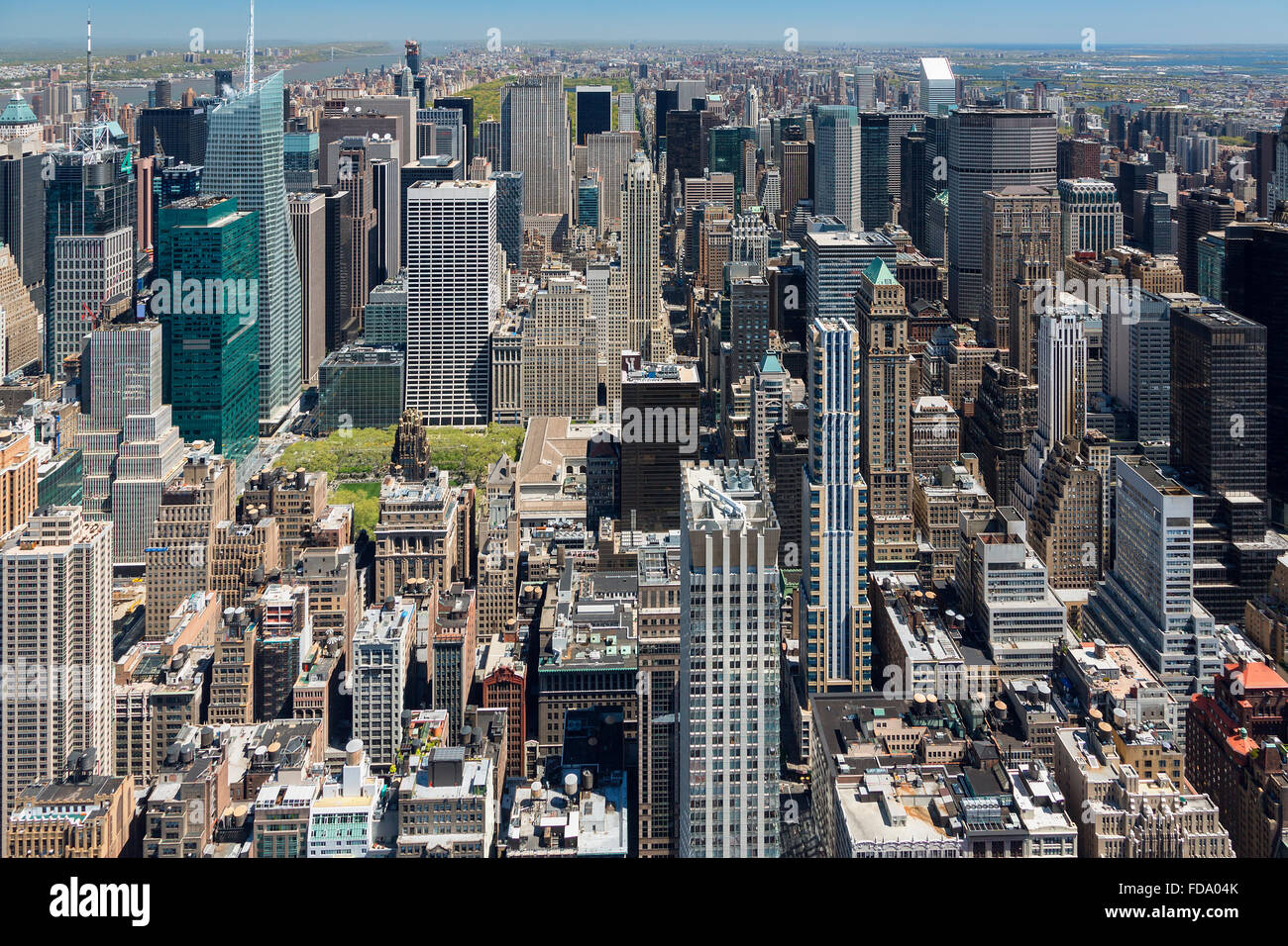 Luftbild vom Empire State Building, New York Stockfoto