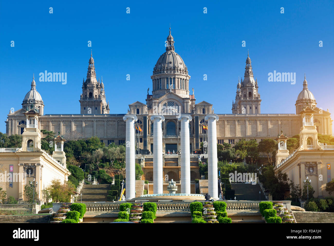 Spanien, Katalonien, Barcelona, Montjuic, Katalonien Nationalmuseum für Kunst (MNAC), Nationalpalast (Palau Nacional) Stockfoto