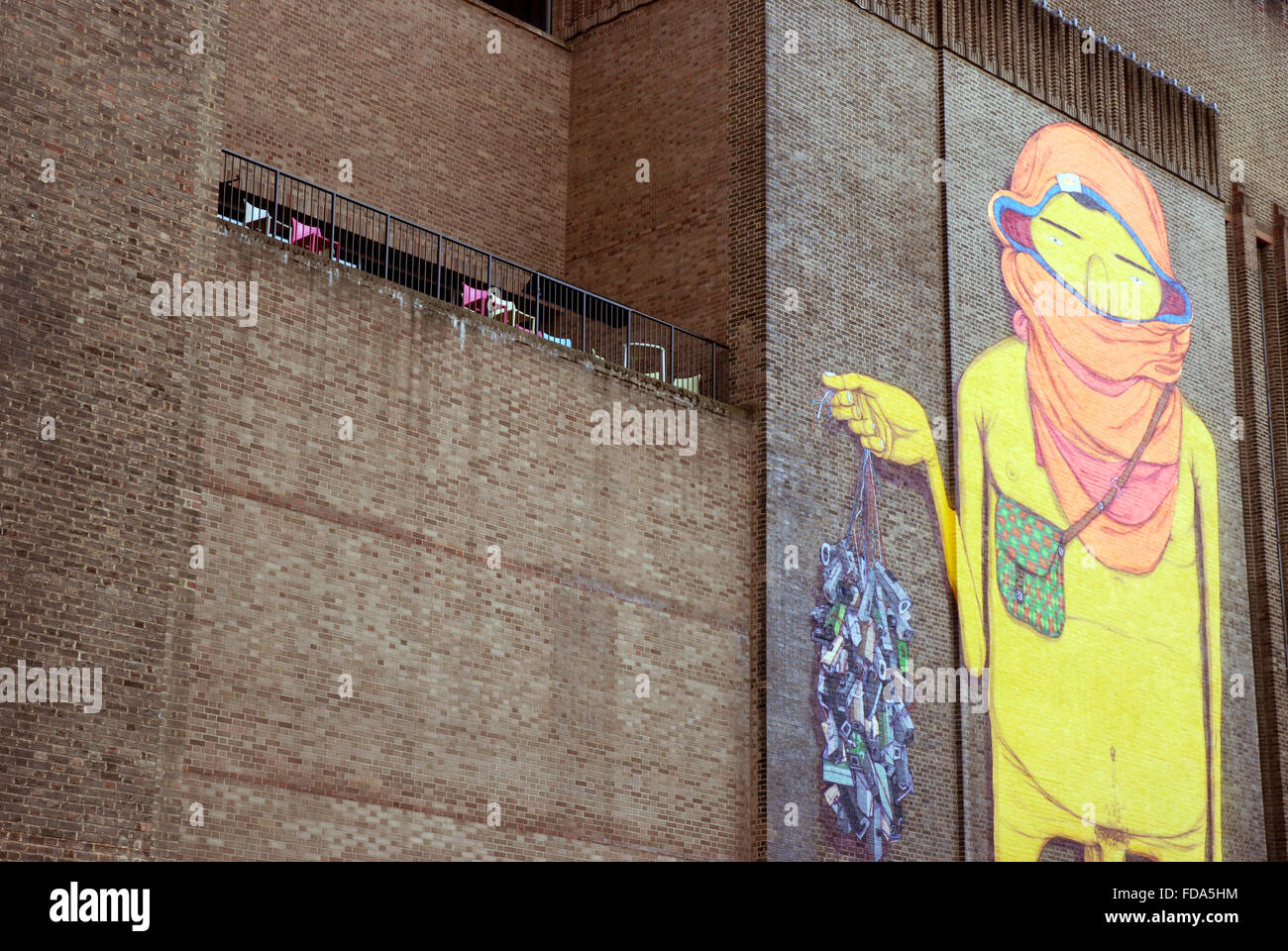 OS Gemeos Marke gelbe Figur Stockfoto