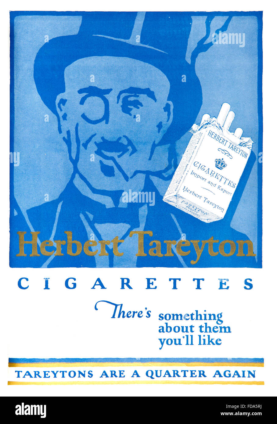 Herbert Tareyton, Tareytons Zigaretten, 1920er Jahre Zigarettenwerbung von 1926 International Studio Magazin Stockfoto