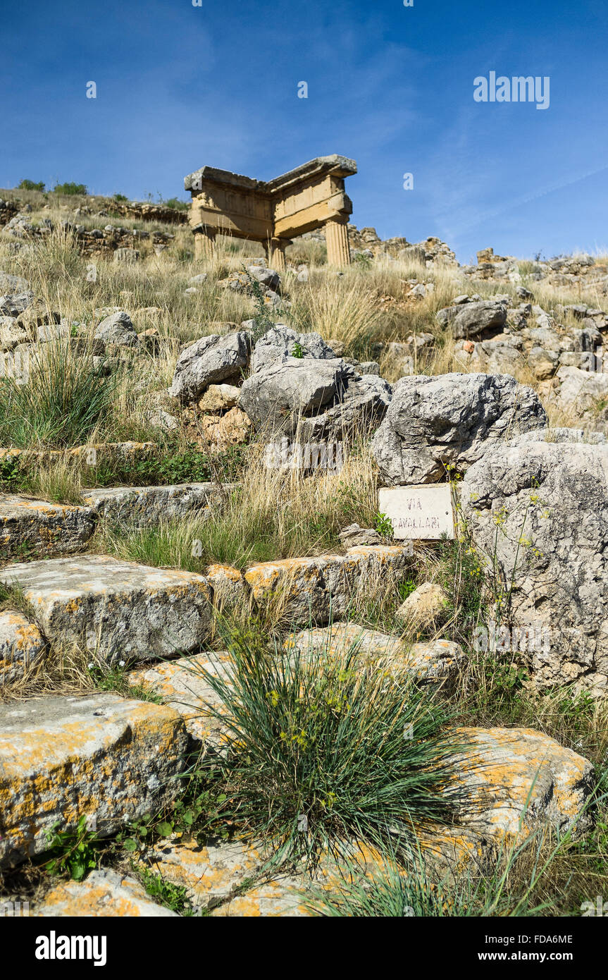 Griechisch-römischen Ausgrabungsstätte von Solunto in Sizilien, Italien Stockfoto