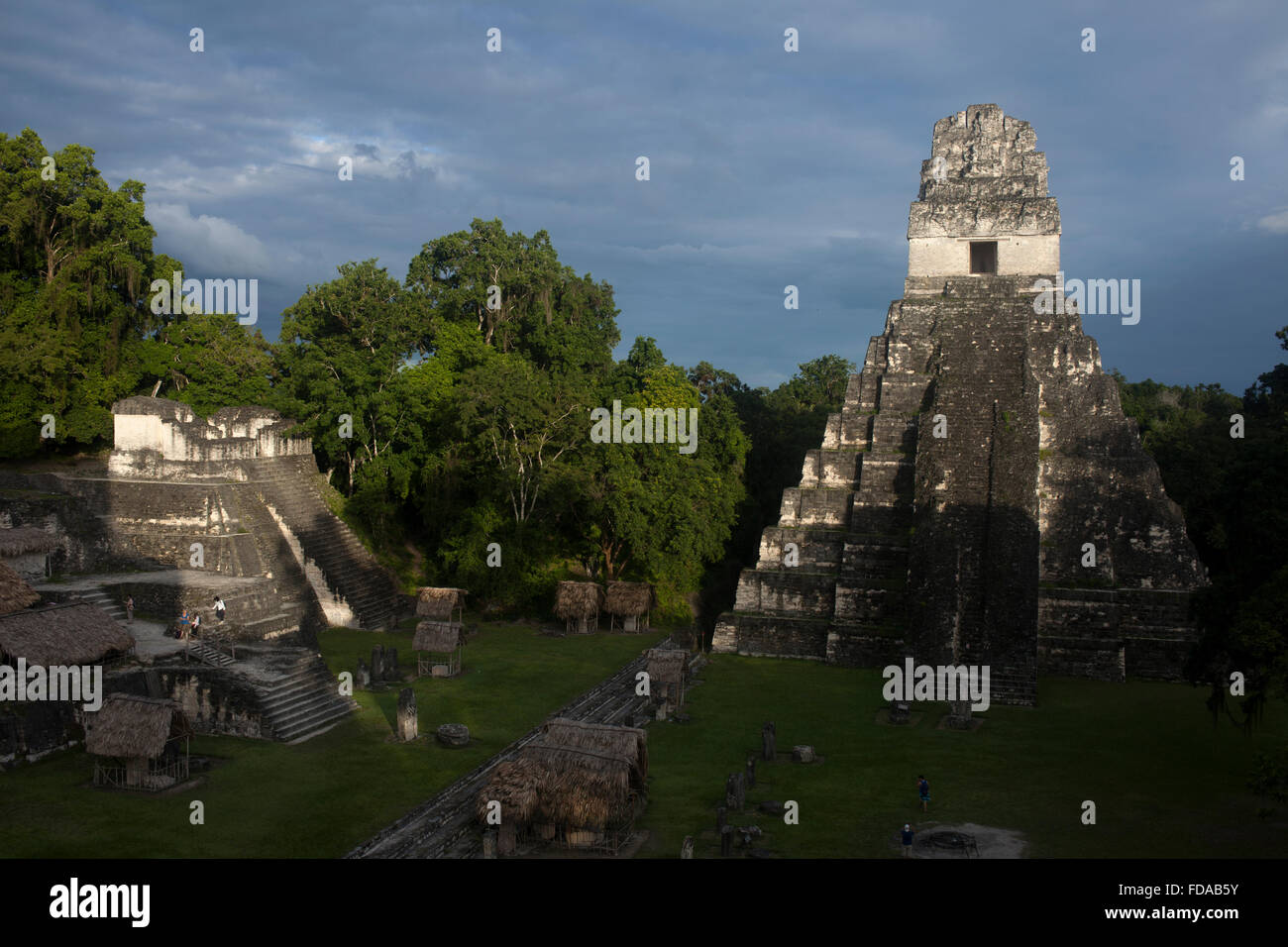 Der Tempel des Jaguars in Tikal, Petén, Guatemala Stockfoto