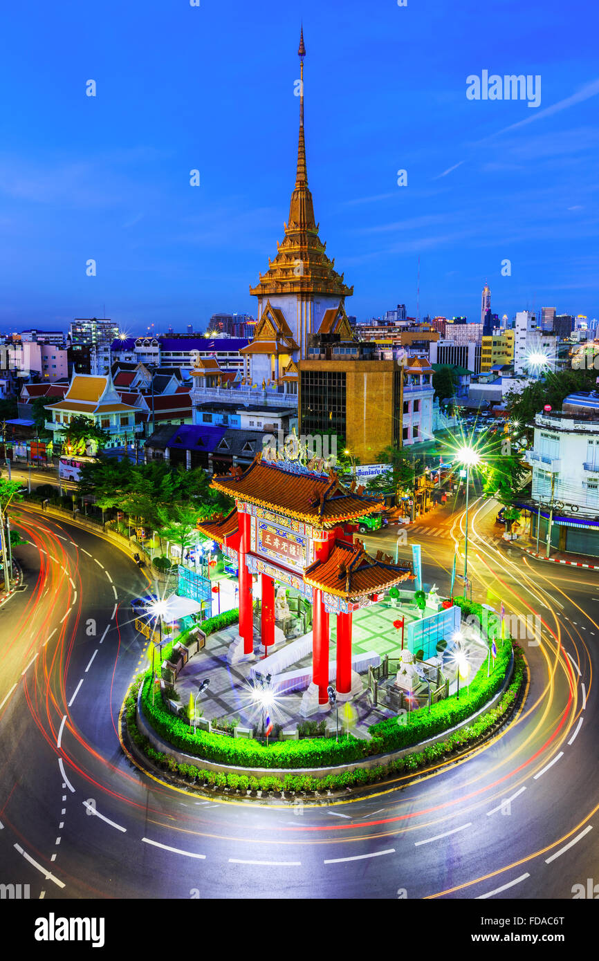 BANGKOK, THAILAND. 17. Januar 2016. Gateway Arch (Odeon Circle), Chinatown. Stockfoto