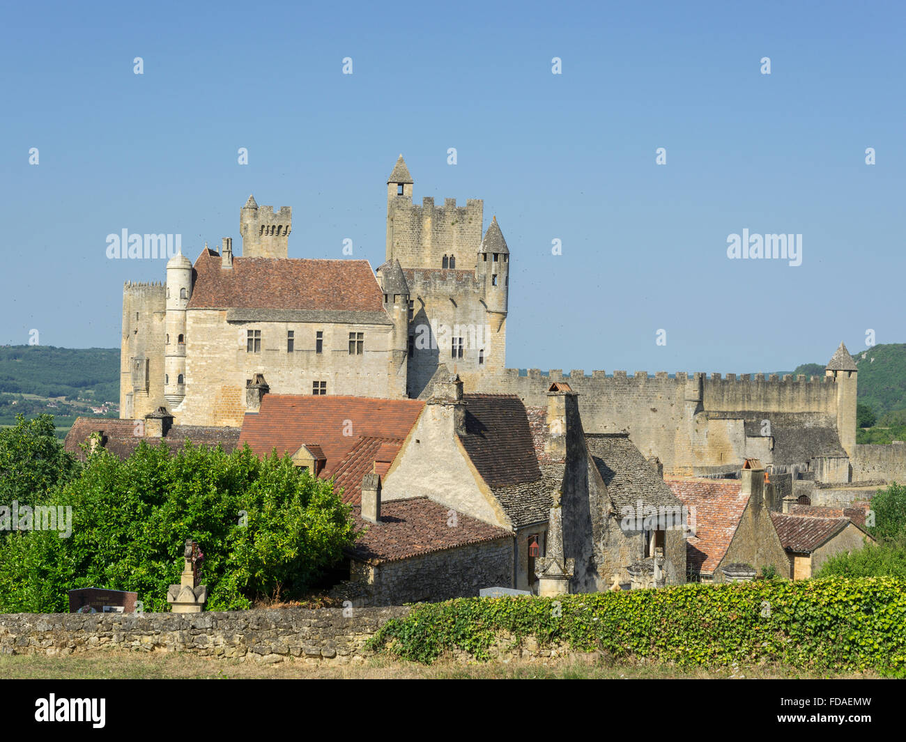 Château de Beynac, Beynac-et-Cazenac, Departement Dordogne, Aquitaine, Frankreich Stockfoto