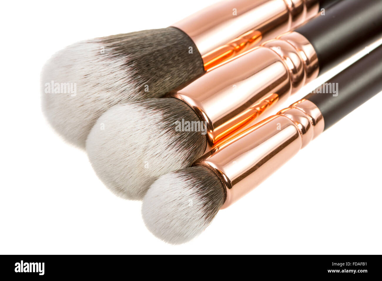 Eine Reihe von isolierten Schminkpinsel Stockfoto