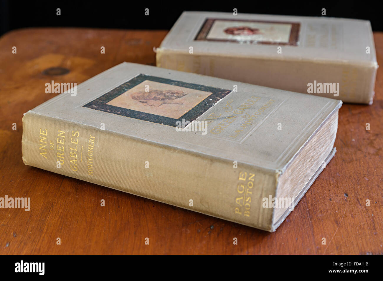 Erstausgabe Kopien von Anne of Green Gables und Anne Avonlea durch L. M. Montgomery. Stockfoto