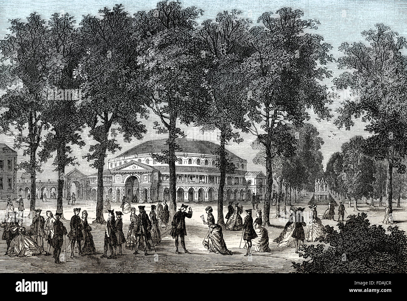 Die Rotunde in Ranelagh Gardens, 1750, ein öffentliches Vergnügen Gärten im 18. Jahrhundert befindet sich in Chelsea, London, England Stockfoto