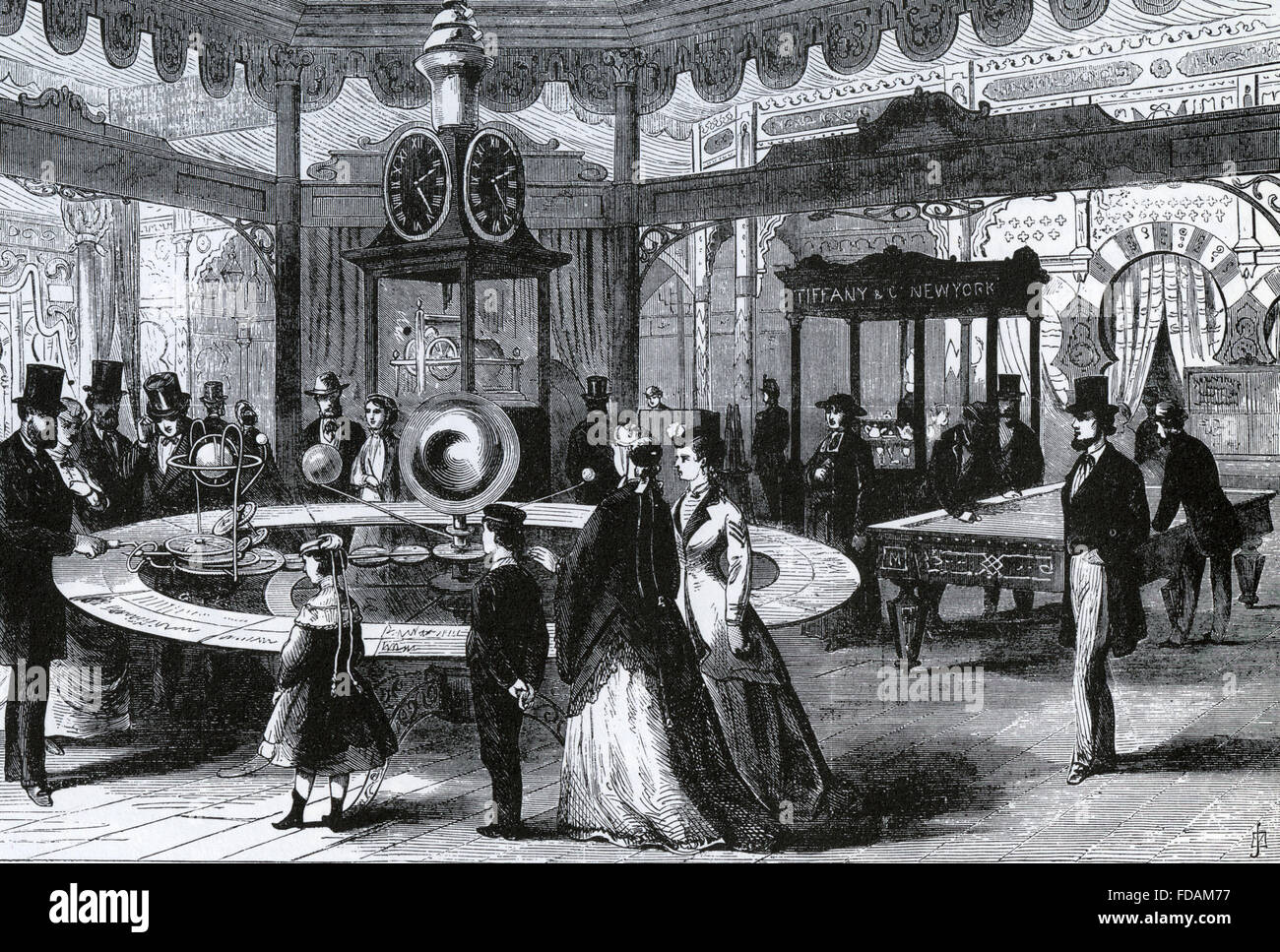 INTERNATIONALE AUSSTELLUNG PARIS 1867. Der USA-Abschnitt mit planetarium Stockfoto