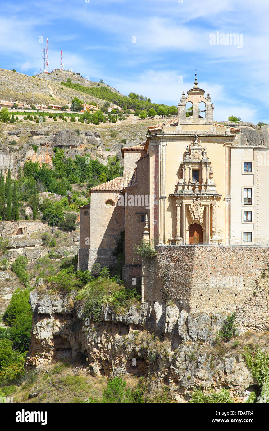 Kirche auf dem Felsen in Cuenca, Spanien. Stockfoto