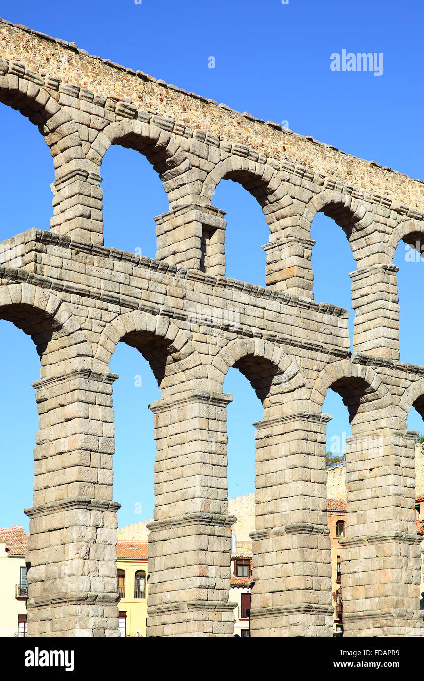 Alten Aquädukt in Segovia, Spanien Stockfoto