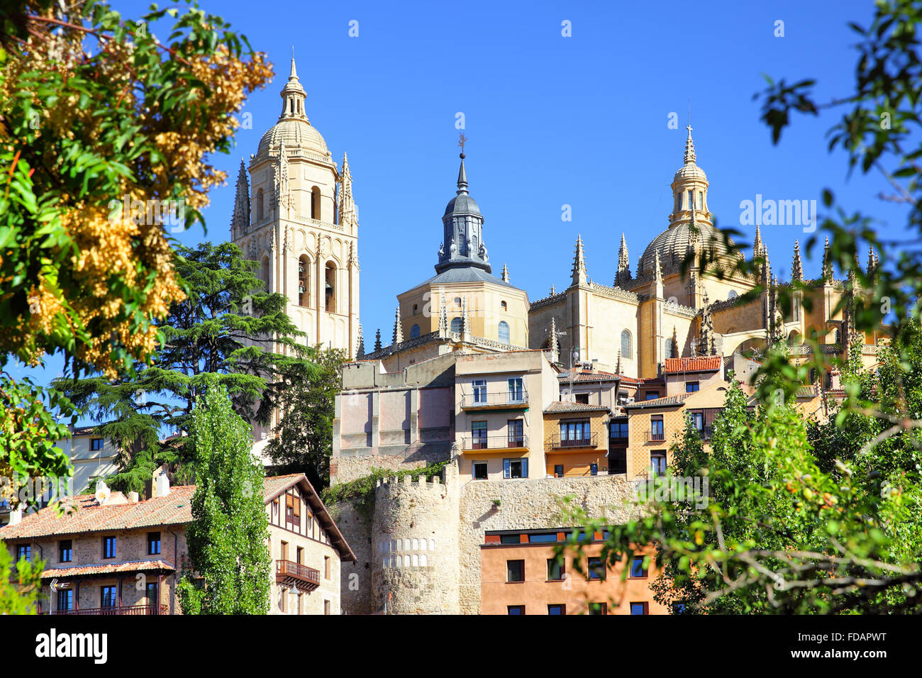 Kathedrale und der alten Stadt von Segovia, Spanien Stockfoto