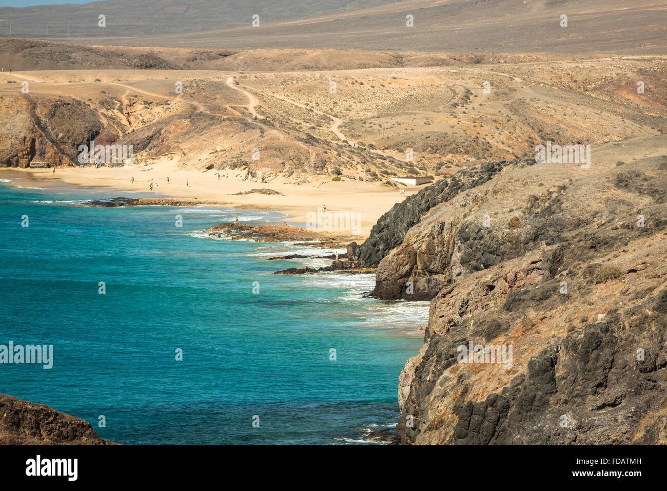 Lanzarote El Papagayo Strand Playa auf den Kanaren Stockfoto