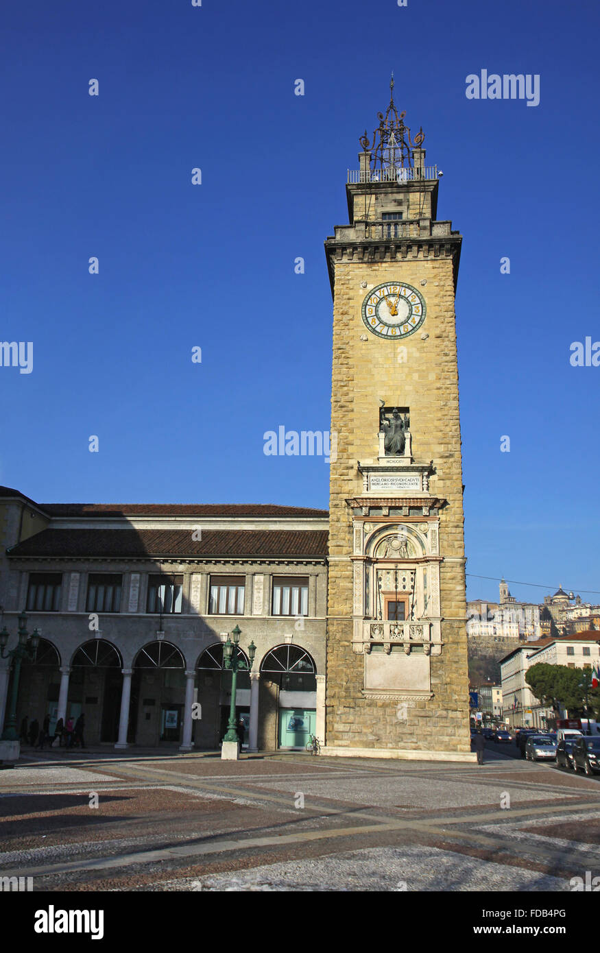 Der Turm der gefallenen (Torre dei Caduti) in Bergamo, Italien Stockfoto