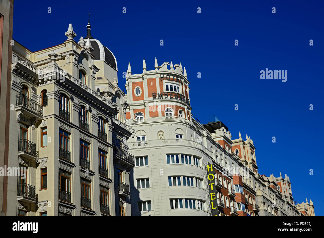 Hotel Emperador Madrid Spanien ES Gran Via Stockfoto