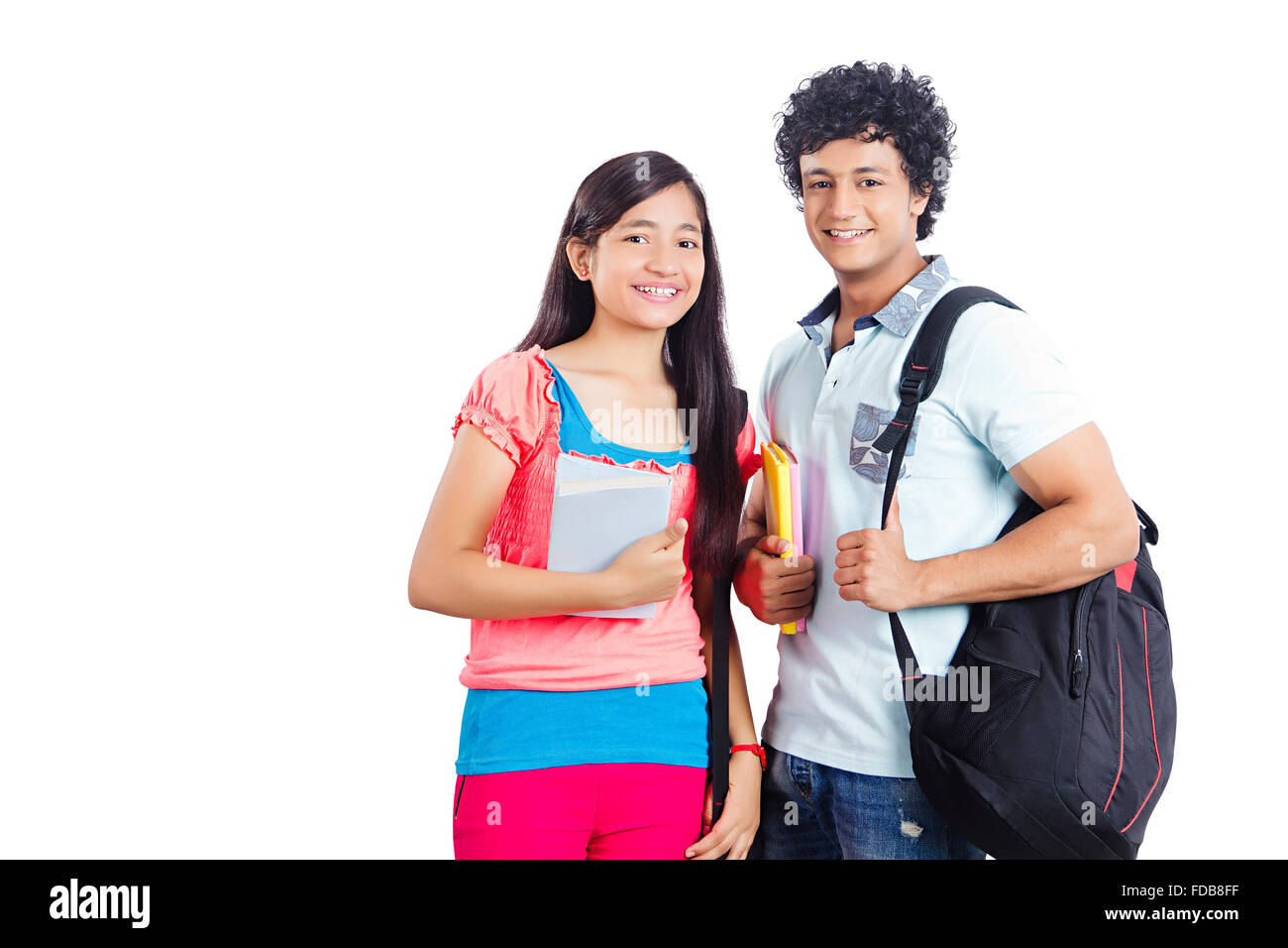 2 jugendliche Freunde Student stehend Stockfoto