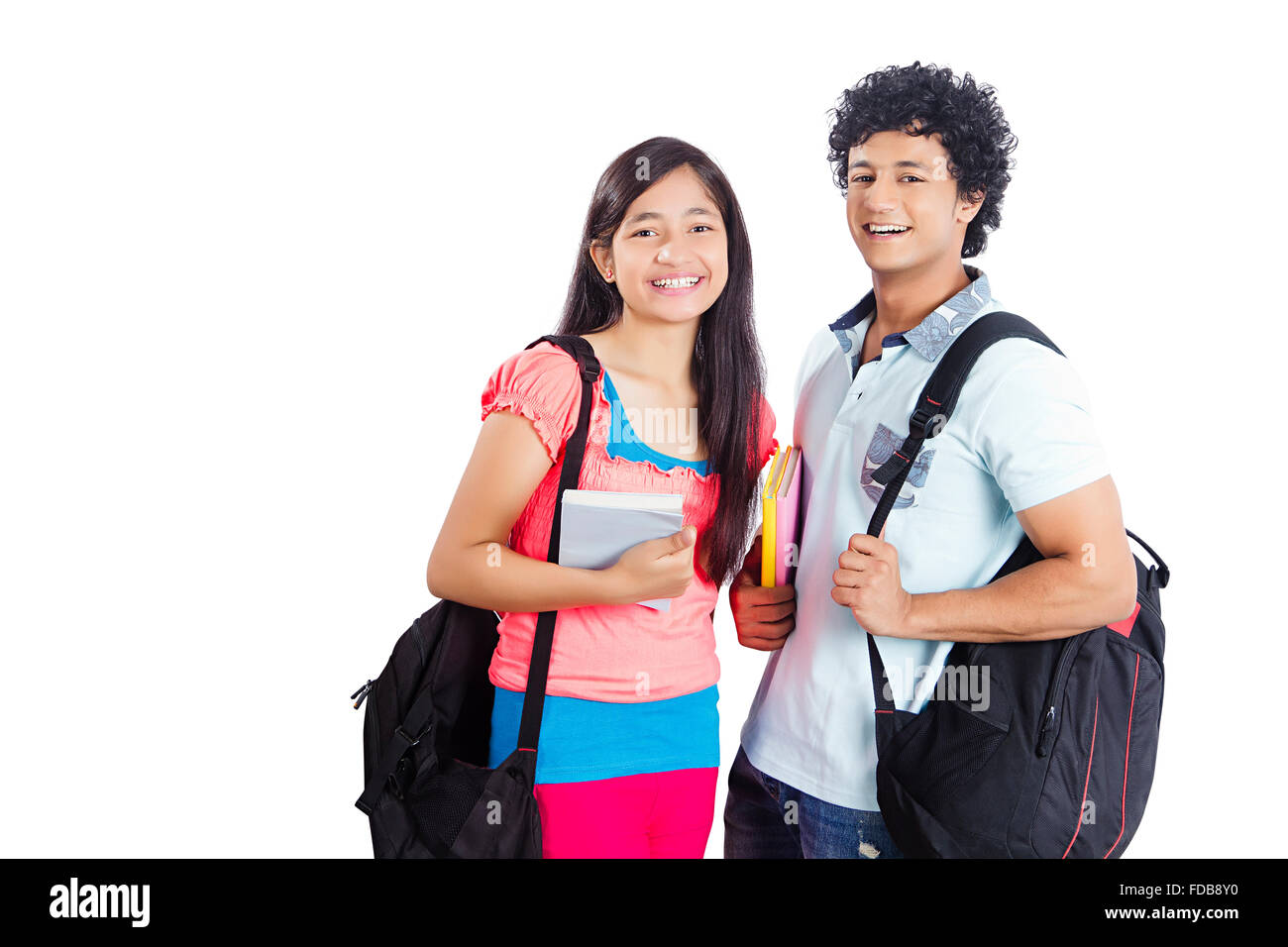 2 jugendliche Freunde Student stehend Stockfoto